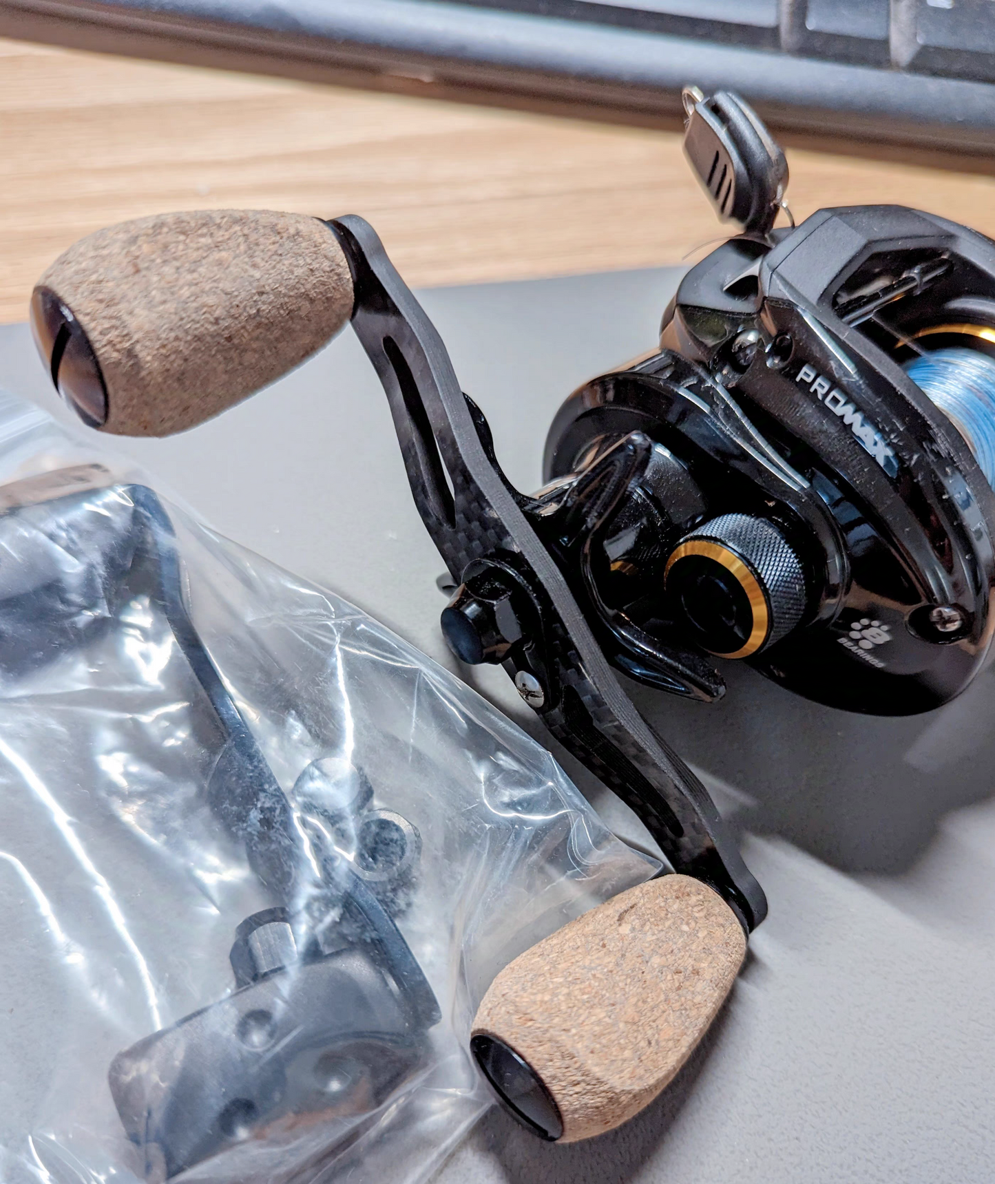DIY Baitcasting Reel Carnon Fiber Handle Wood Knob Kit